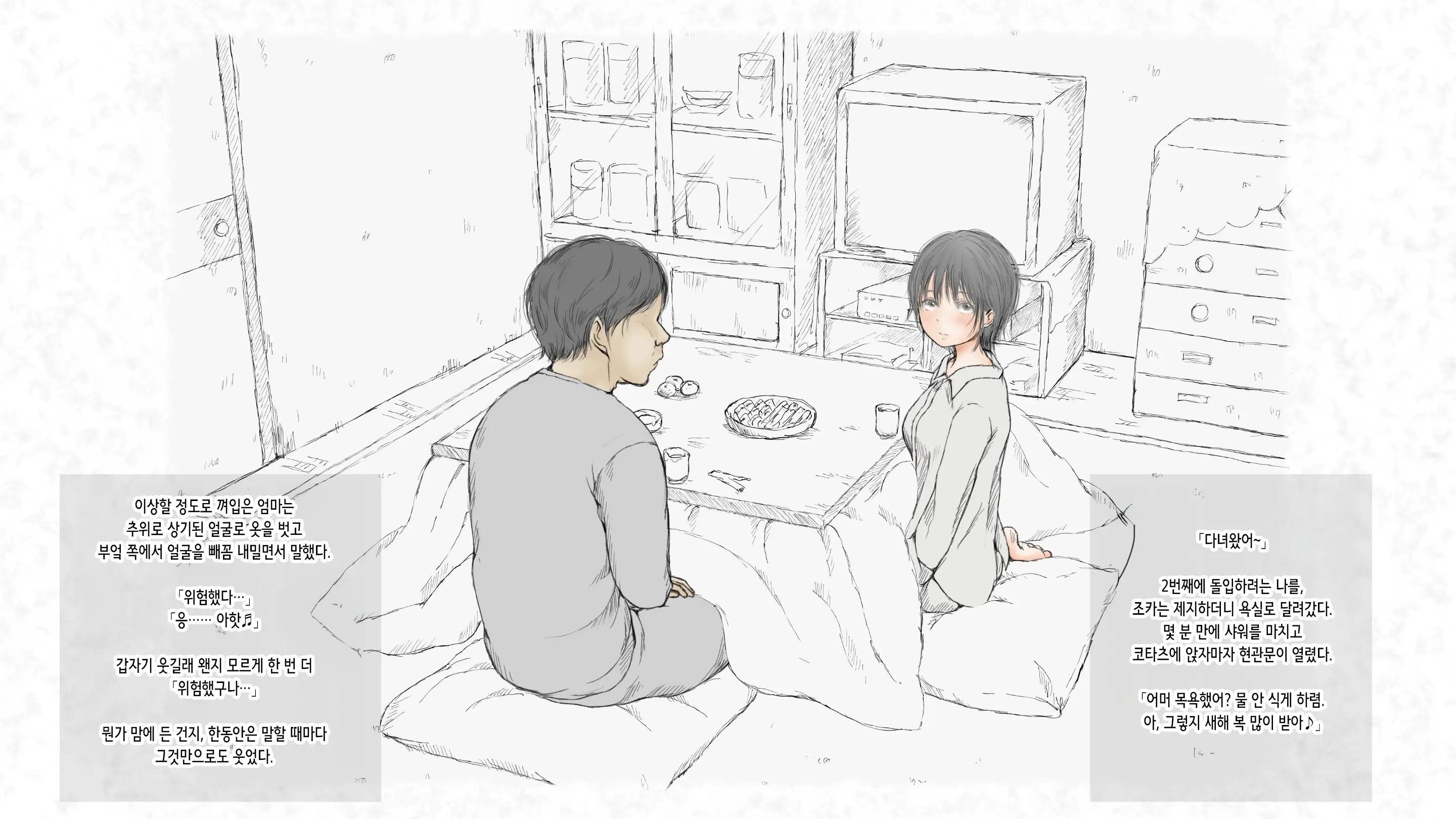 Kotatsu To Mei To, Fuyu No Yoru. -Shoukei- | 코타츠와 조카와, 겨울밤. -동경-